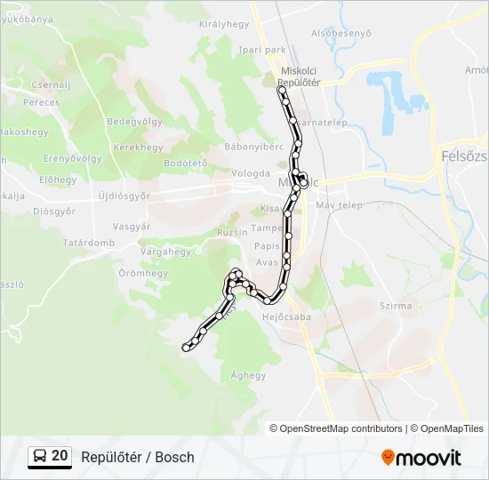 20 Bus Line Map