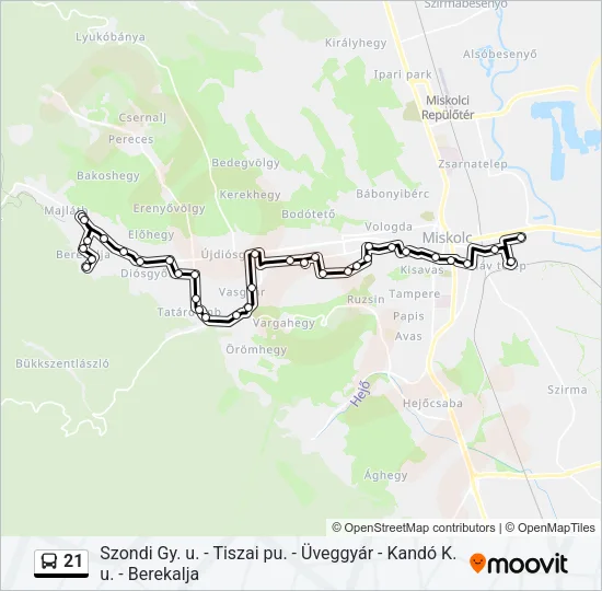 21 Bus Line Map