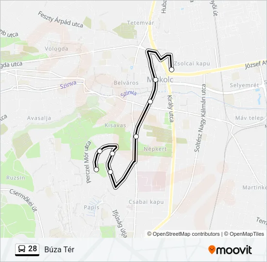 28 Bus Line Map