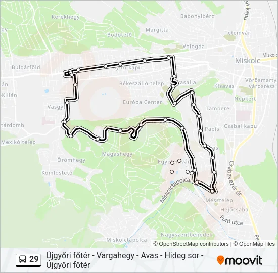 29 Bus Line Map