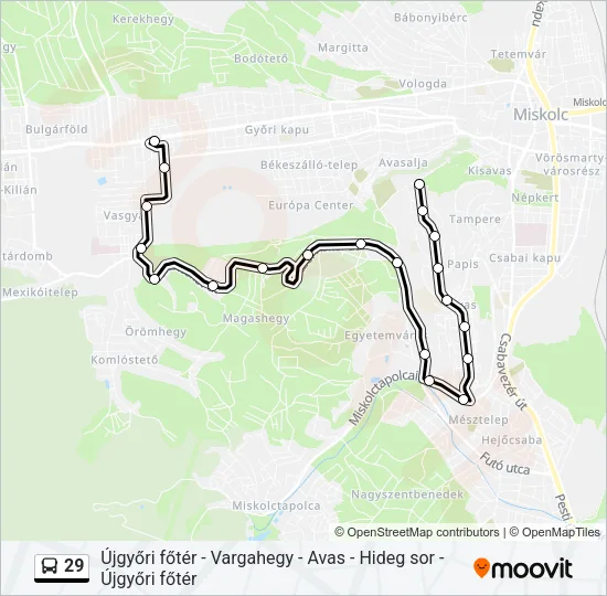 29 Bus Line Map