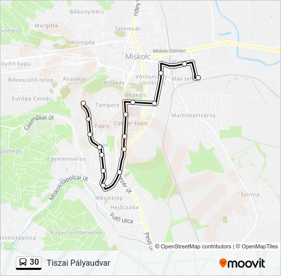 30 Bus Line Map