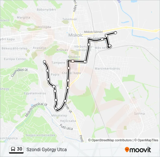 30 Bus Line Map