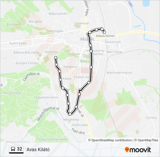 32 Bus Line Map