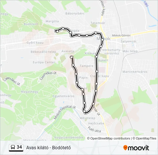 34 Bus Line Map