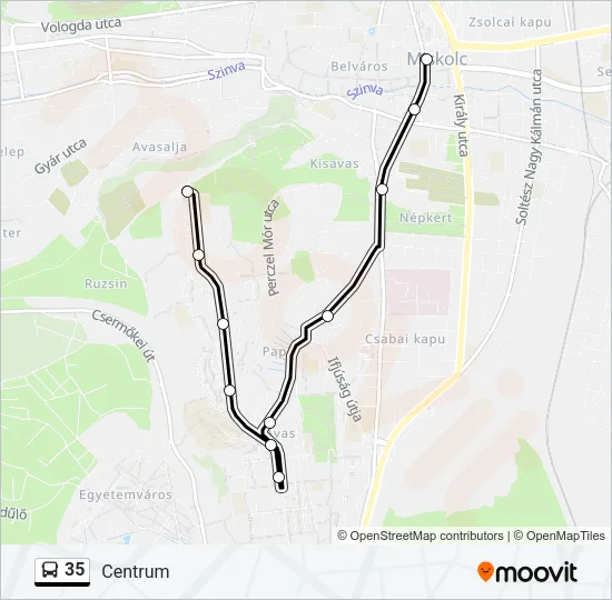 35 Bus Line Map