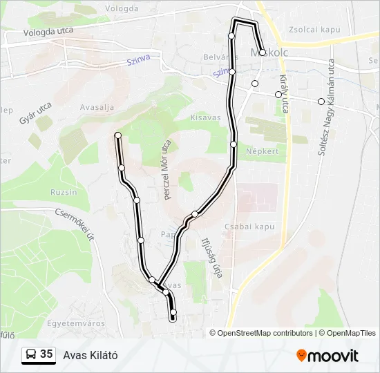 35 Bus Line Map