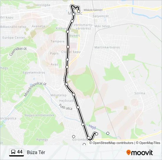44 Bus Line Map