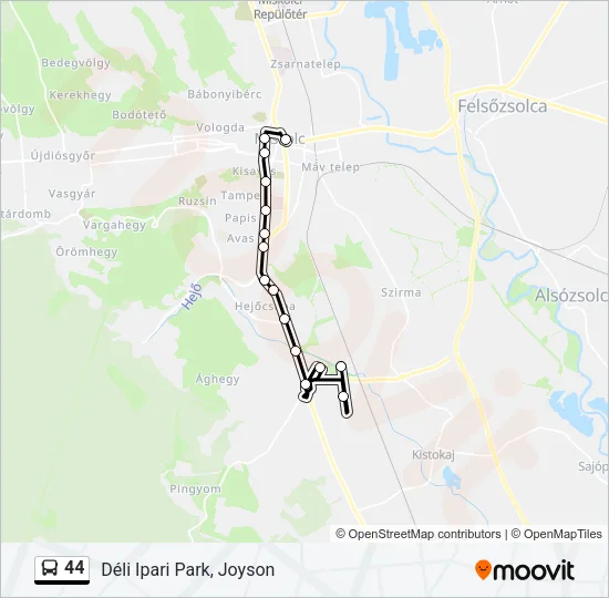 44 Bus Line Map