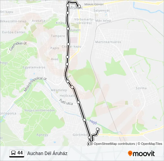 44 Bus Line Map