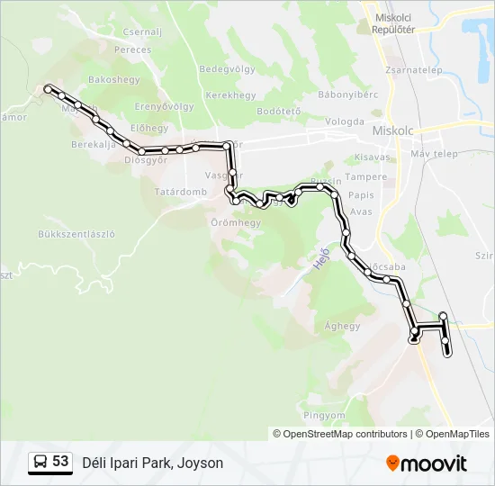 53 Bus Line Map