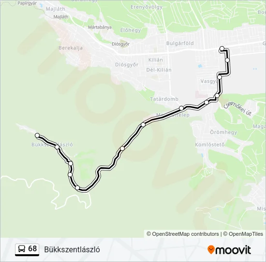 68 Bus Line Map
