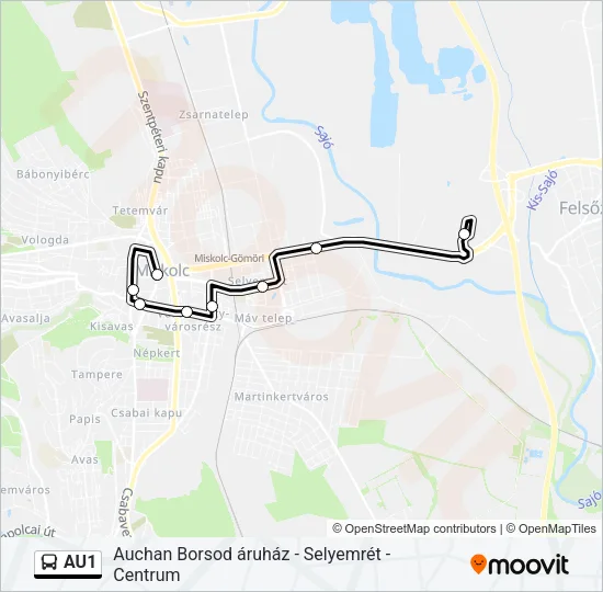 AU1 Bus Line Map