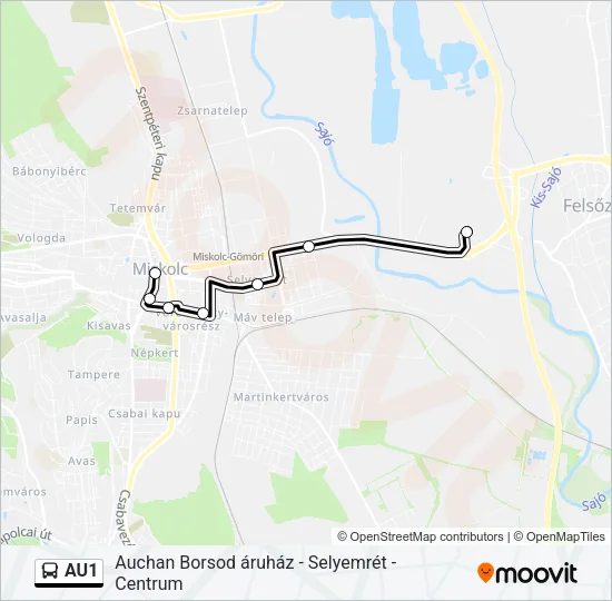 AU1 Bus Line Map