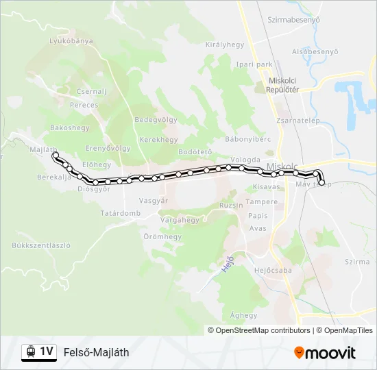1V Light Rail Line Map