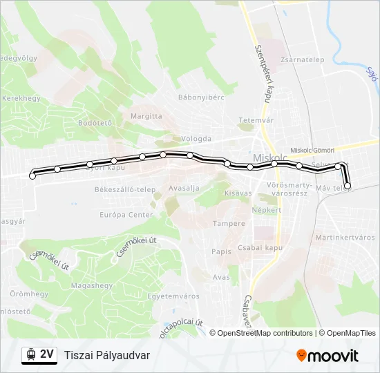 2V Light Rail Line Map