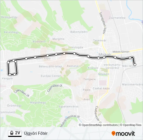 2V Light Rail Line Map
