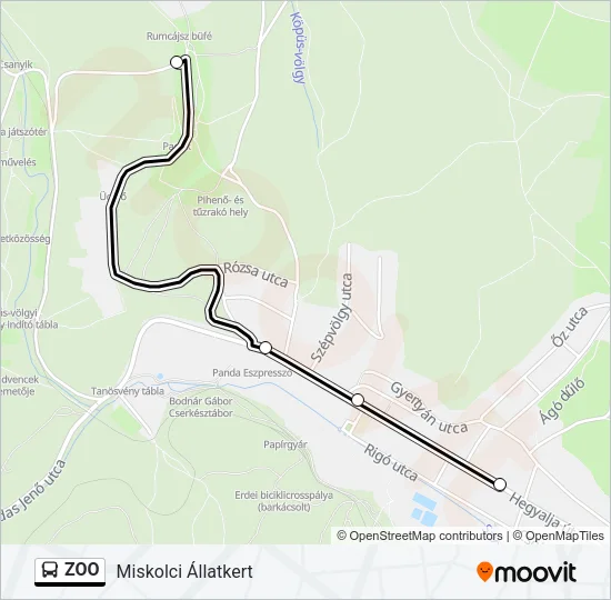 ZOO autóbusz Vonal Térkép