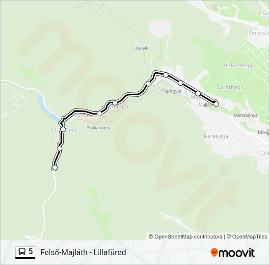5 Bus Line Map