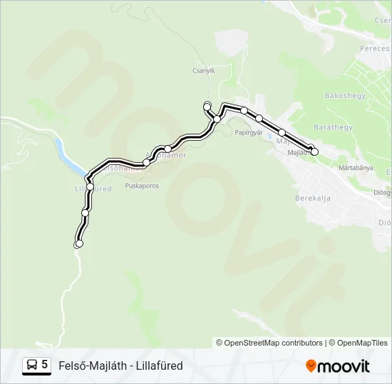 5 Bus Line Map