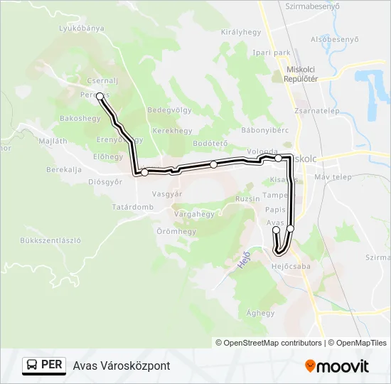 PER Bus Line Map