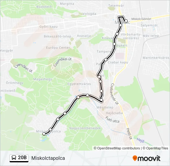 20B Bus Line Map
