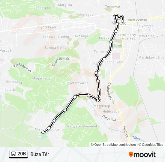 20B Bus Line Map