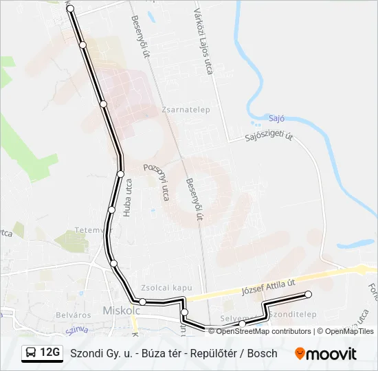 12G Bus Line Map