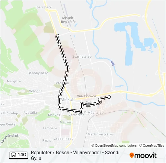 14G Bus Line Map