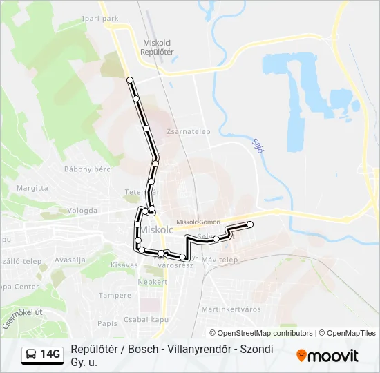 14G Bus Line Map