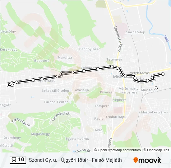 1G Bus Line Map