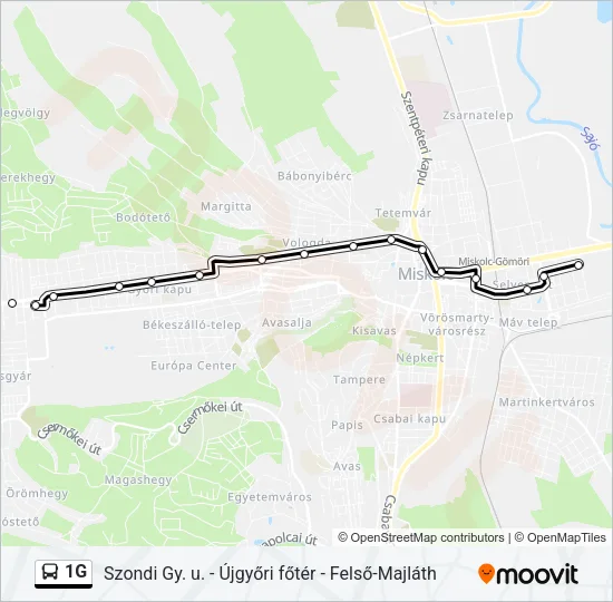 1G Bus Line Map