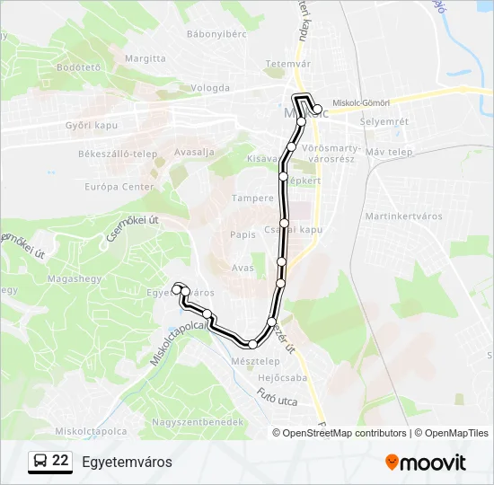 22 Bus Line Map