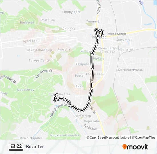 22 Bus Line Map