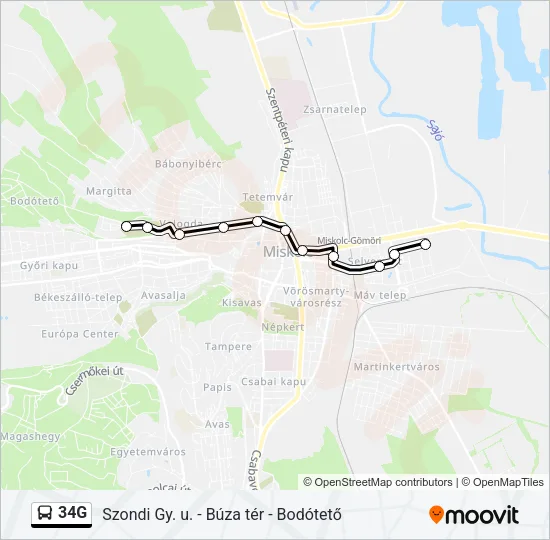 34G Bus Line Map