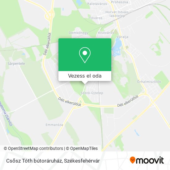 Csősz Tóth bútoráruház térkép
