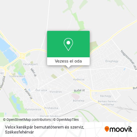 Velox kerékpár bemutatóterem és szerviz térkép