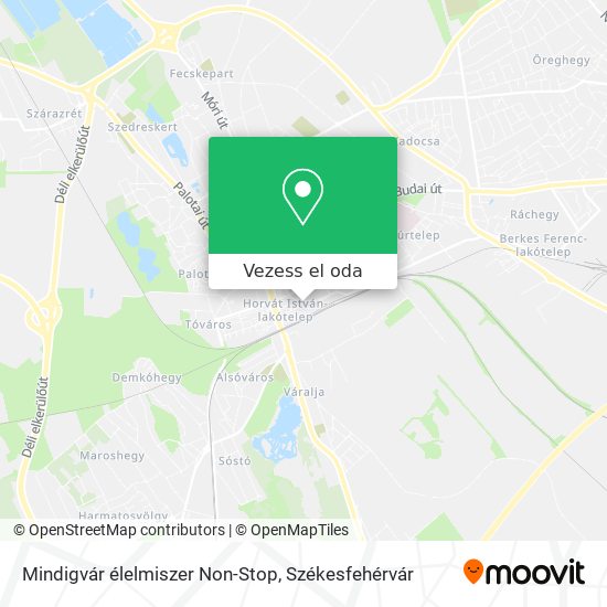 Mindigvár élelmiszer Non-Stop térkép