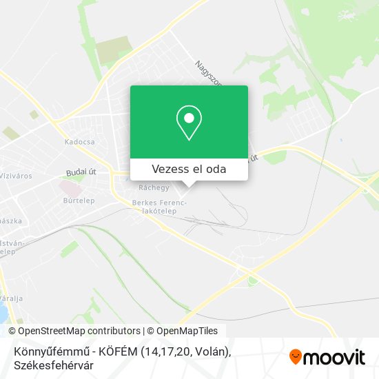 Könnyűfémmű - KÖFÉM (14,17,20, Volán) térkép