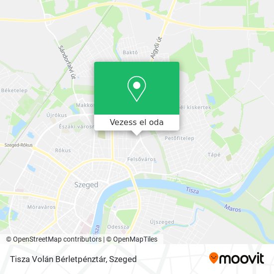 Tisza Volán Bérletpénztár térkép