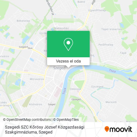 Szegedi SZC Kőrösy József Közgazdasági Szakgimnáziuma térkép