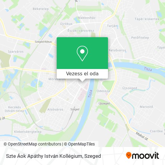 Szte Áok Apáthy István Kollégium térkép