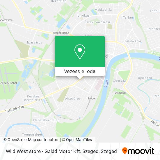 Wild West store - Galád Motor Kft. Szeged térkép