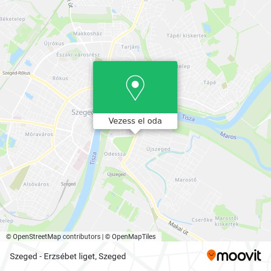 Szeged - Erzsébet liget térkép