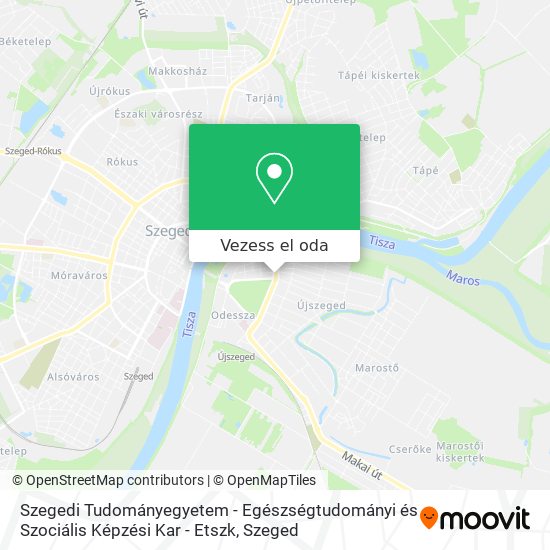 Szegedi Tudományegyetem - Egészségtudományi és Szociális Képzési Kar - Etszk térkép