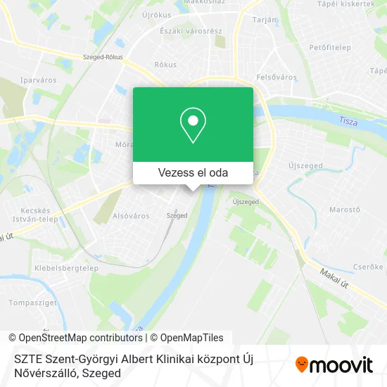 SZTE Szent-Györgyi Albert Klinikai központ Új Nővérszálló térkép