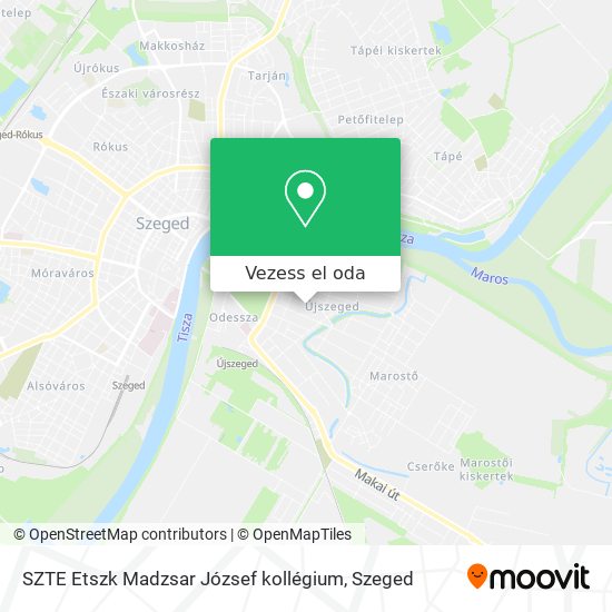 SZTE Etszk Madzsar József kollégium térkép