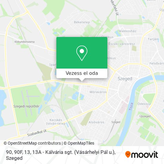 90, 90F, 13, 13A - Kálvária sgt. (Vásárhelyi Pál u.) térkép