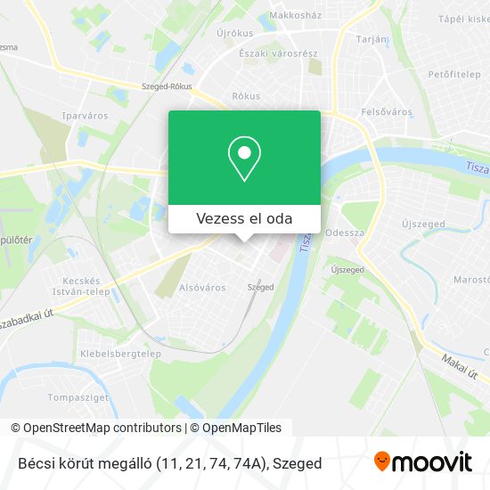 Bécsi körút megálló (11, 21, 74, 74A) térkép