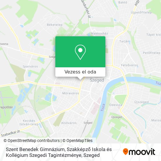 Szent Benedek Gimnázium, Szakképző Iskola és Kollégium Szegedi Tagintézménye térkép
